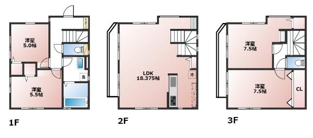 三春台戸建 間取り図画像
