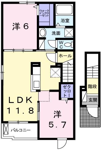 ヌォーヴォ・ドラーゴⅡ（201） 間取り図画像