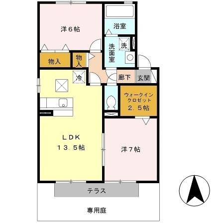 グレイスシャトル山口　A（A102） 間取り図画像