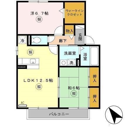 ベルメゾン　B（202） 間取り図画像