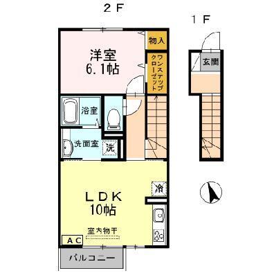 クラージュKS（206） 間取り図画像