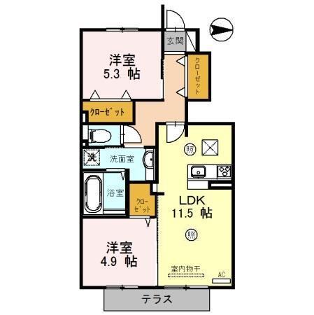 ローヤルヴィラ勝原（102） 間取り図画像