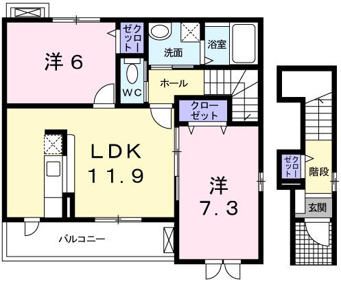 ソレアードⅢ（203） 間取り図画像
