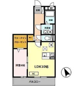 セジュール亀山　B棟（101） 間取り図画像