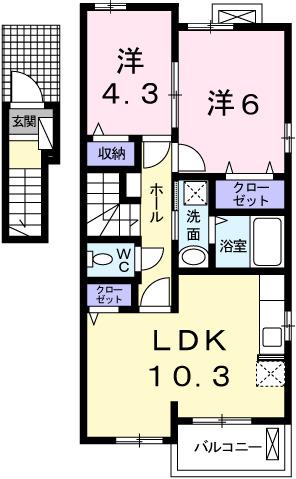 カルムメゾンⅡ（201） 間取り図画像
