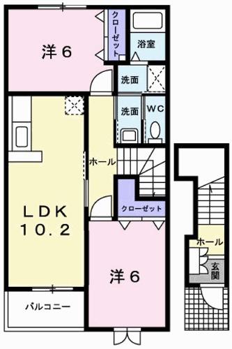 アウローラＭ　Ｂ（202） 間取り図画像