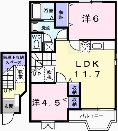 グリーンヒルズⅡ（203） 間取り図画像