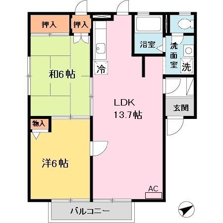 ＪＡハイツ谷川Ⅱ（101） 間取り図画像