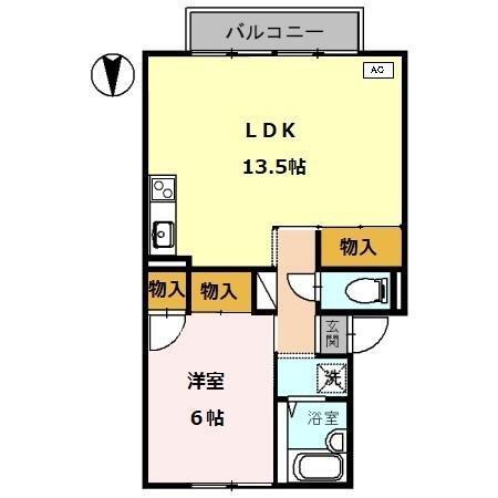 メゾン堀川　B棟（B201） 間取り図画像