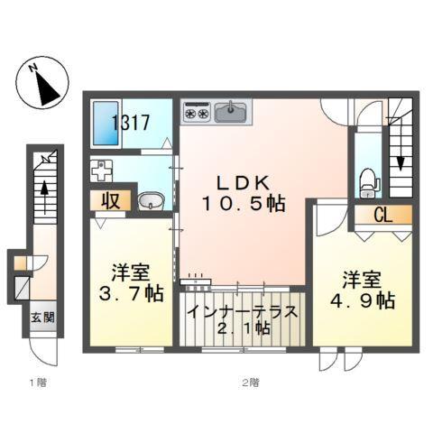 コントレイル糸引 間取り図画像
