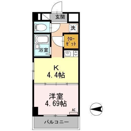 土井ハイツ北条口（407） 間取り図画像