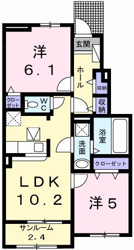 ル・レーブ坂上Ⅱ（104） 間取り図画像