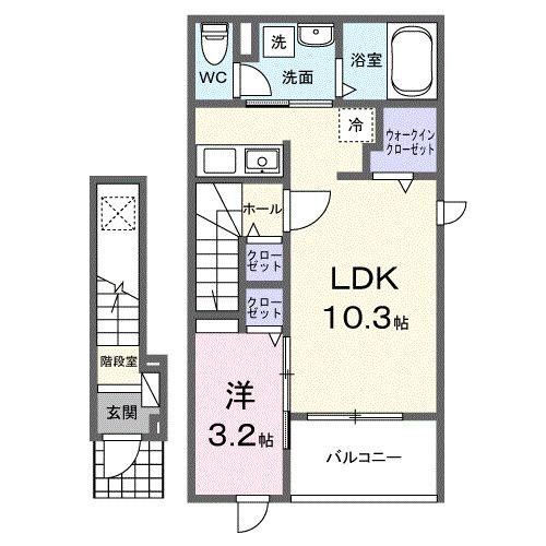 プラスエス英賀清水（202） 間取り図画像