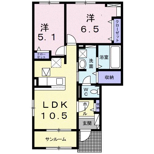パルグランデⅡ（101） 間取り図画像
