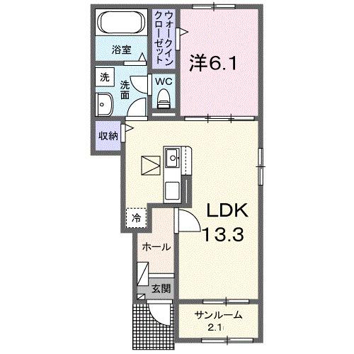 エスパス　リッシュ　田井　Ｂ（104） 間取り図画像