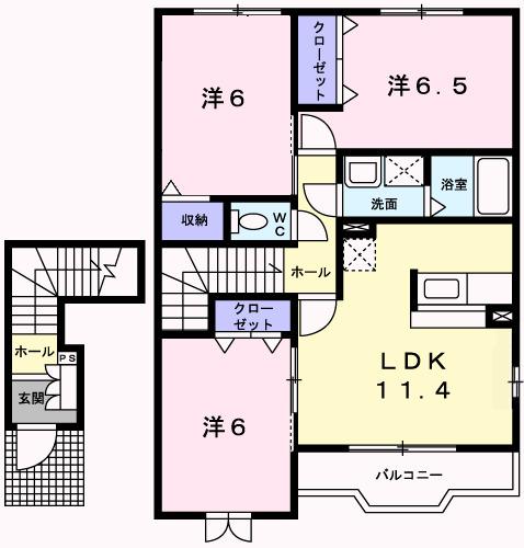 メゾンカルフールＢ（203） 間取り図画像