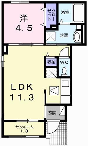 カプリスコート・バードⅡ（101） 間取り図画像