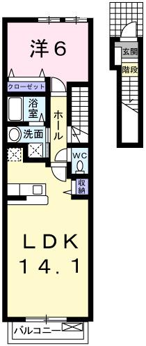 アルカンシエルＢ（202） 間取り図画像