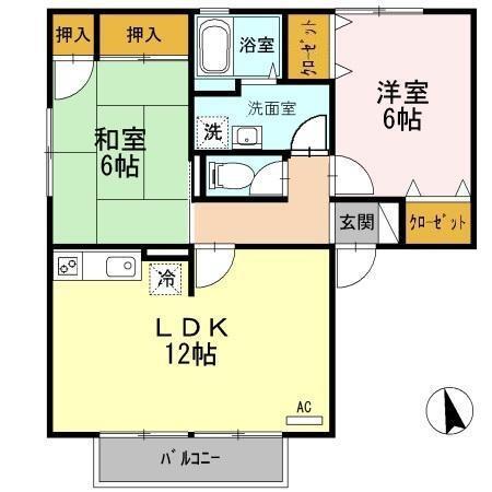 ラ・メゾン・クレール（201） 間取り図画像