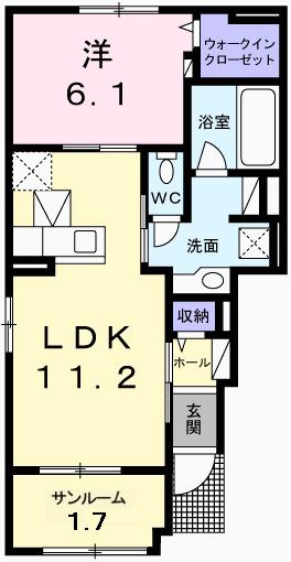 Ｋｉｂｏｕ　Ｓ（101） 間取り図画像