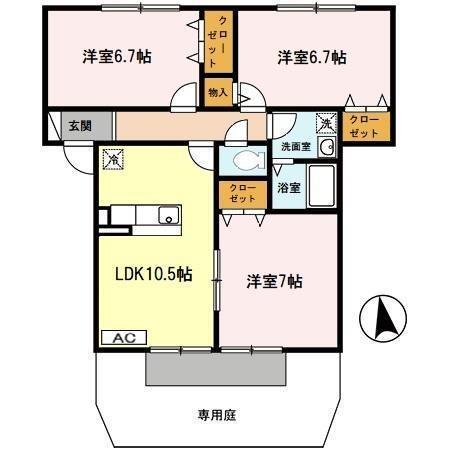 ソレイユ細江（102） 間取り図画像