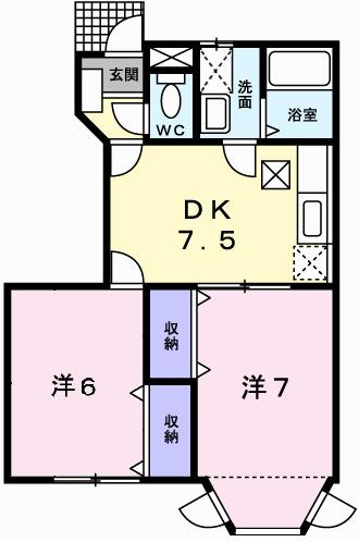 パークサイドⅡ（102） 間取り図画像