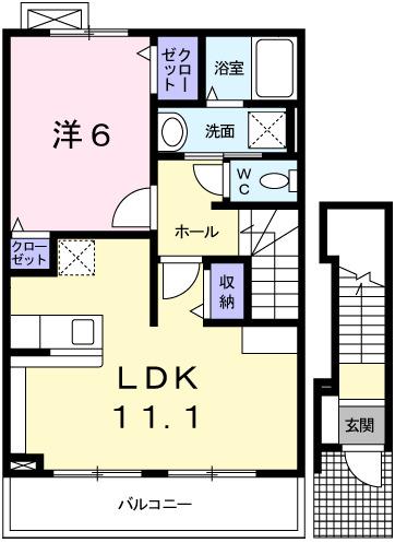 プロムナード大野（202） 間取り図画像