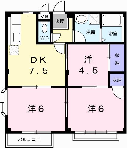 エルディム垣内（202） 間取り図画像