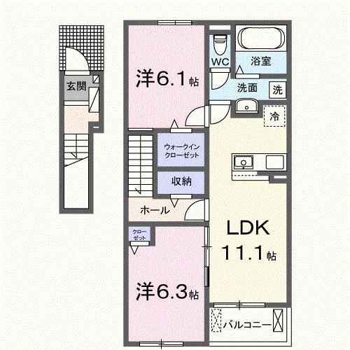 メゾン・ド・クレールＢ（202） 間取り図画像