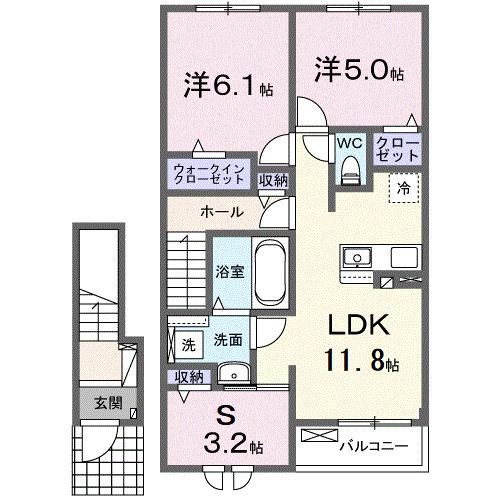 サンセールⅨ　Ａ（203） 間取り図画像