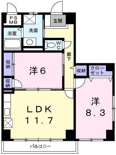 シエル青山（401） 間取り図画像