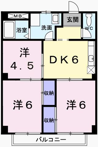 パルネット輝（202） 間取り図画像