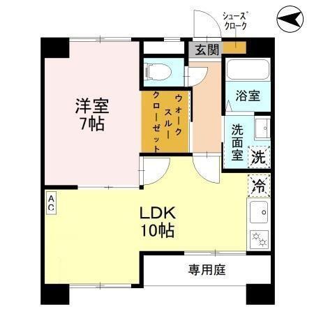 土井ハイツ北条口（101） 間取り図画像