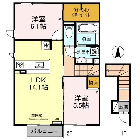 パークフロントM（201） 間取り図画像