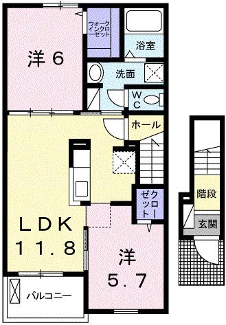 Ｒグレイ砥堀（202） 間取り図画像