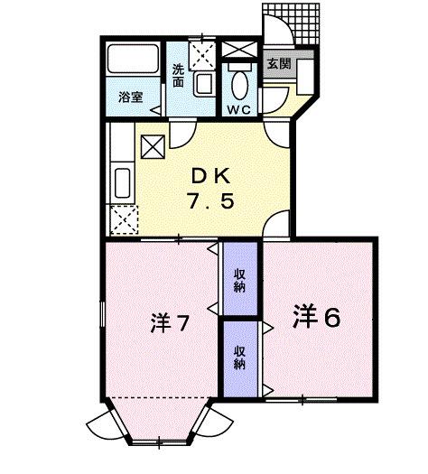 パークサイドⅡ（103） 間取り図画像
