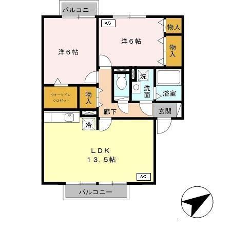 プルミエビジュー　A棟（A202） 間取り図画像