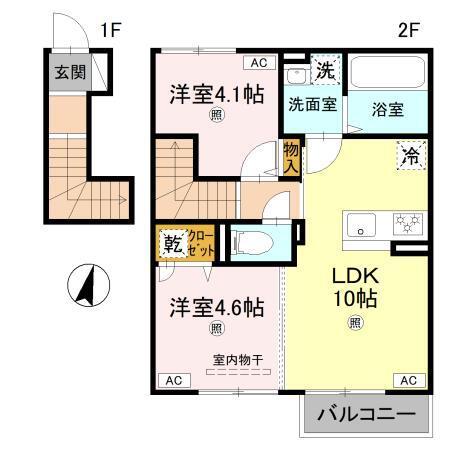 リアン平松　B棟（202） 間取り図画像