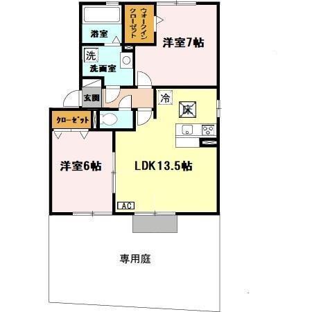 ルピナ ウエスト リバー（101） 間取り図画像