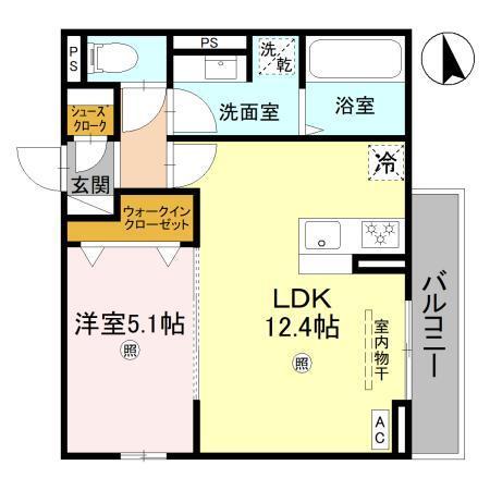 D's北条口（303） 間取り図画像