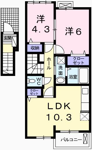 ラフレシール・ベルⅢ（202） 間取り図画像