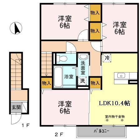 パストラル富永（202） 間取り図画像
