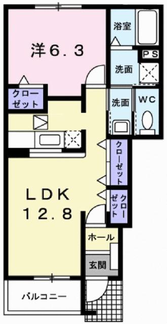 リヨン・たつの　Ａ（101） 間取り図画像