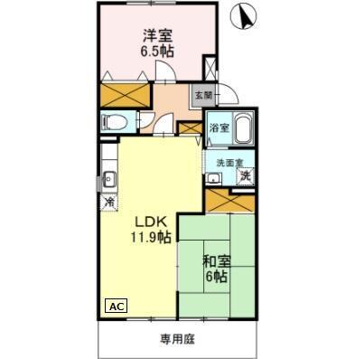 サンパセオ山水　Ⅱ棟（2-102） 間取り図画像