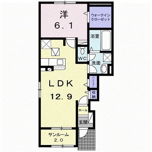 ファイン　コルソⅧ　Ａ（101） 間取り図画像