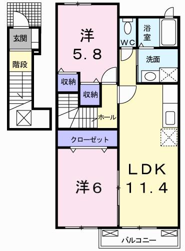 ベル　ブリーズⅡ（201） 間取り図画像