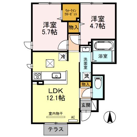 パークフロントM（101） 間取り図画像