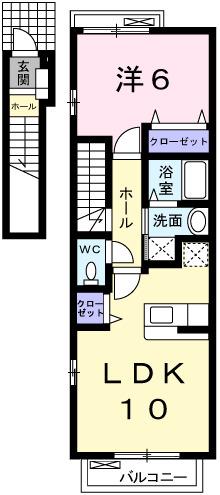 アドラブール　ラシュレⅡ（201） 間取り図画像
