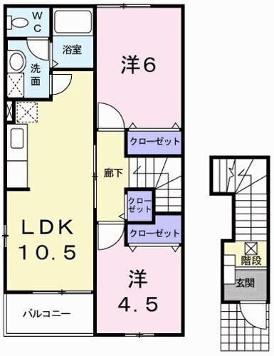 グリーンヒルズＥ（201） 間取り図画像