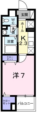 Ａｍｅｎｉｔｙ　Ｗｅｓｔ（102） 間取り図画像